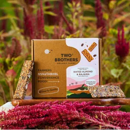 Two Brothers Organic Farms Healthy Nutri Protein Bar with Dates, Almonds and Rajgira- 9 Bars image 4