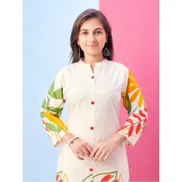 Aarika Girls White Printed Kurti Set image 5