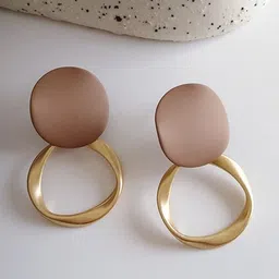 Anouk Gold-Plated Geometric Korean Drop Earrings image 4