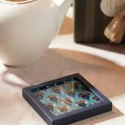 Pure Home and Living Blue & Teal Mdf Dual Tone Printed Coaster-image-74
