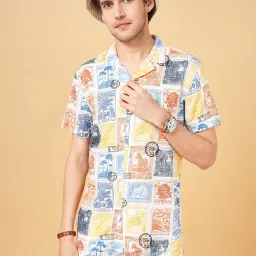 Urban Ranger by Pantaloons Off White Slim Fit Printed Shirt image 4