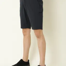Rare Rabbit Navy Blue Relaxed Fit Solid Shorts image 3