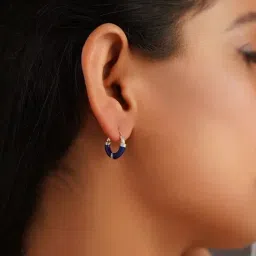 Arte Jewels 925 Sterling Silver Small Blue Hoops for Women & Girls-picture-27
