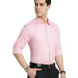 Turtle Light Pink Cotton Slim Fit Dobby Shirt image 4