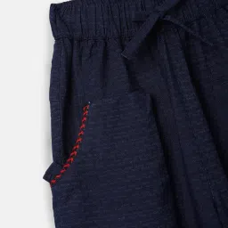 Elle Girls Blue Pure Cotton Textured Trousers image 4