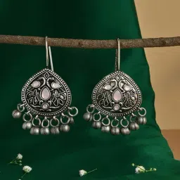 Fida Red Bridal Kundan Drop Earrings for Women-picture-17