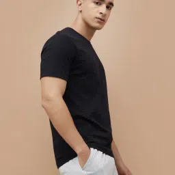 Kappa Black Relaxed Fit Texture T-Shirt image 3