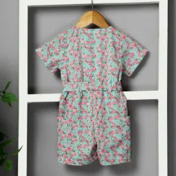 Budding Bees Girls Green Cotton Regular Fit Jumpsuit image 2