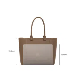 Miraggio Kris Office Taupe Textured Large Tote image 5