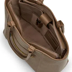 Miraggio Kris Office Taupe Textured Large Tote image 4