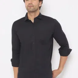 Duke Black Slim fit Solid Shirt-image-23