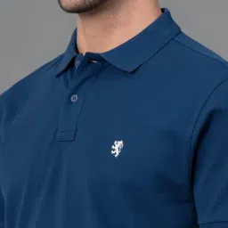 Red Tape Dark Blue Cotton Regular Fit Polo T-Shirt image 5