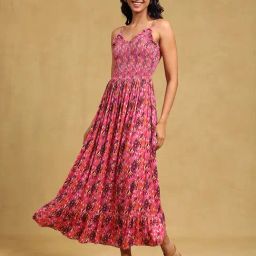 Label Ritu Kumar Red Printed Maxi Dress-picture-45