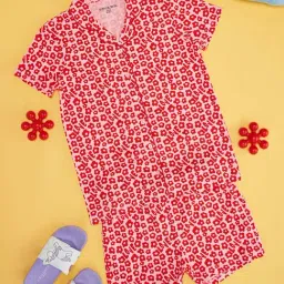 Pantaloons Junior Sachet Pink Cotton Printed Shirt Set-picture-25