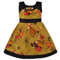 Wish Karo Kids Yellow Printed Frock-image-91