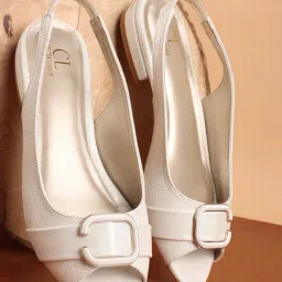 Carlton London Women's White Sling Back Sandals-image-42