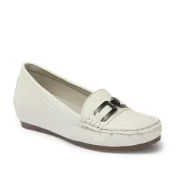 Carlton London Women's White Mocassins image 3