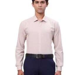 Park Avenue Beige Slim Fit Texture Shirt-picture-34