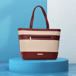 Caprese Faux leather Maroon Women Tote Bag-image-75