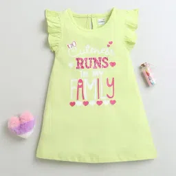 Bumzee Girls Green Cotton Graphic Nighty-image-71