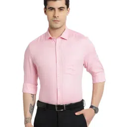 Turtle Light Pink Cotton Slim Fit Dobby Shirt-picture-44
