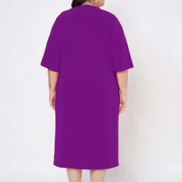 Brinns Purple Cotton Regular Fit Plus Size Dress image 2