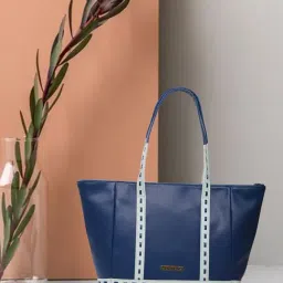 Caprese Faux leather Navy Blue Women Tote Bag-image-44