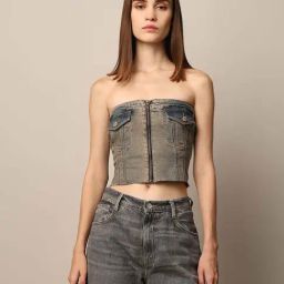 Only Blue Cotton Solid Tube Top-picture-9