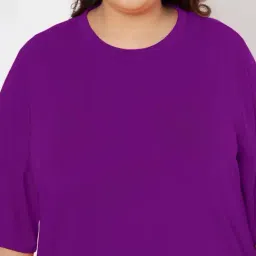 Brinns Purple Cotton Regular Fit Plus Size Dress image 5