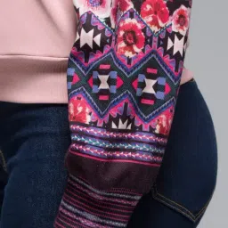 SHAYE Pink Printed Pullover image 4