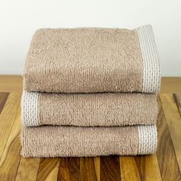 Myntra Elegant Homes 3Pcs Beige Organic Bamboo 550 GSM Face Towels-picture-0