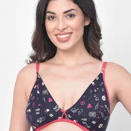 Clovia Blue & Pink Printed Non-Wired Non Padded Everyday Bra BR1595C0832B image 1