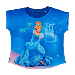 Disney by Wear Your Mind Girls Blue Cinderella Printed Top-picture-12