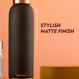 BOROSIL Black & Copper-Toned Set of 2 Copper Solid Water Bottle image 5