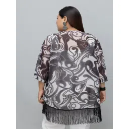 PURYS Black & White Abstract Kimono image 2