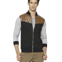 Campus Sutra Black & Brown High Neck Jacket-picture-32