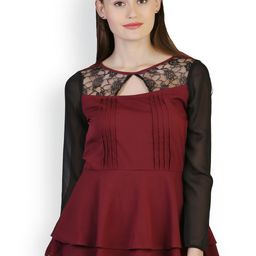 Belle Fille Maroon Peplum Top-picture-42
