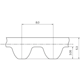 Mitsuboshi High Hardness Synthetic Rubber Mega Torque G Timing Belt MTS8M Type (3904 mm, Teeth 488), 250MTS8M3904 image 2
