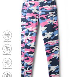 Pine Active Knit Full Length Super Stretch Leggings with Camouflage Print - Pink-picture-40