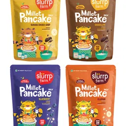 Slurrp Farm No Maida Pancake Trial Pack Combo | Instant Breakfast Mix Made With Oats, Ragi and Jowar | Eggless and Healthy Breakfast Mix Pack of 4 - 50 g Each-picture-10