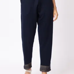 KEIKO Ethnic Motifs Woven Design Round Neck Straight Kurta with Trousers & Dupatta image 5