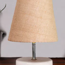 Devansh Beige Jute Round Wood white Table Lamp image 2