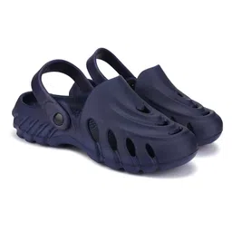 Priaansha Kids Perforated Wave Design Clogs - Navy Blue image 3