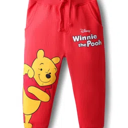 Babyhug Disney Single Jersey Knit Half Sleeves T-Shirt & Track Pant Set With Front & Back Winnie The Pooh Graphics - Blue & Red image 4