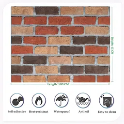 INDIAN ROYALS Red & Brown PrintedSelf-Adhesive & Durable Wall Sticker image 3