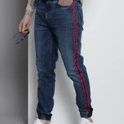 The Indian Garage Co Men Striped Light Fade Joggers-image-63