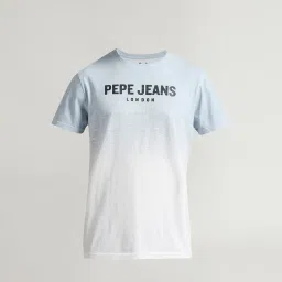 Pepe Jeans Stormy Sea Blue Cotton Slim Fit Ombre T-Shirt image 4