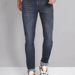 AD by Arvind Dark Blue Skinny Fit Lightly Washed Jeans-picture-43
