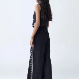 Bombay Paisley by Westside Black Embroidered Cotton Pants image 2