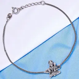 Taraash 925 Sterling Silver Hanuman Rakhi Bracelet for Brother with Roli Chawal-picture-35